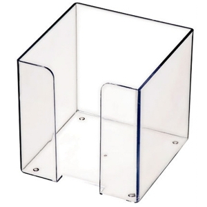 Подставка для бумажного блока СТАММ, 90x90x90мм, пластик, прозрачный, ПЛ41